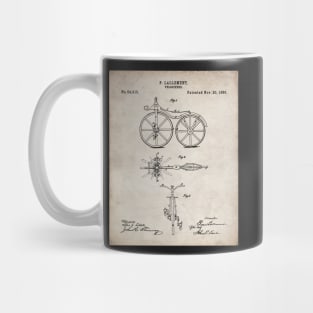 Bicycle Patent - Cycling Cyclist Bike Riding Fan Art - Antique Mug